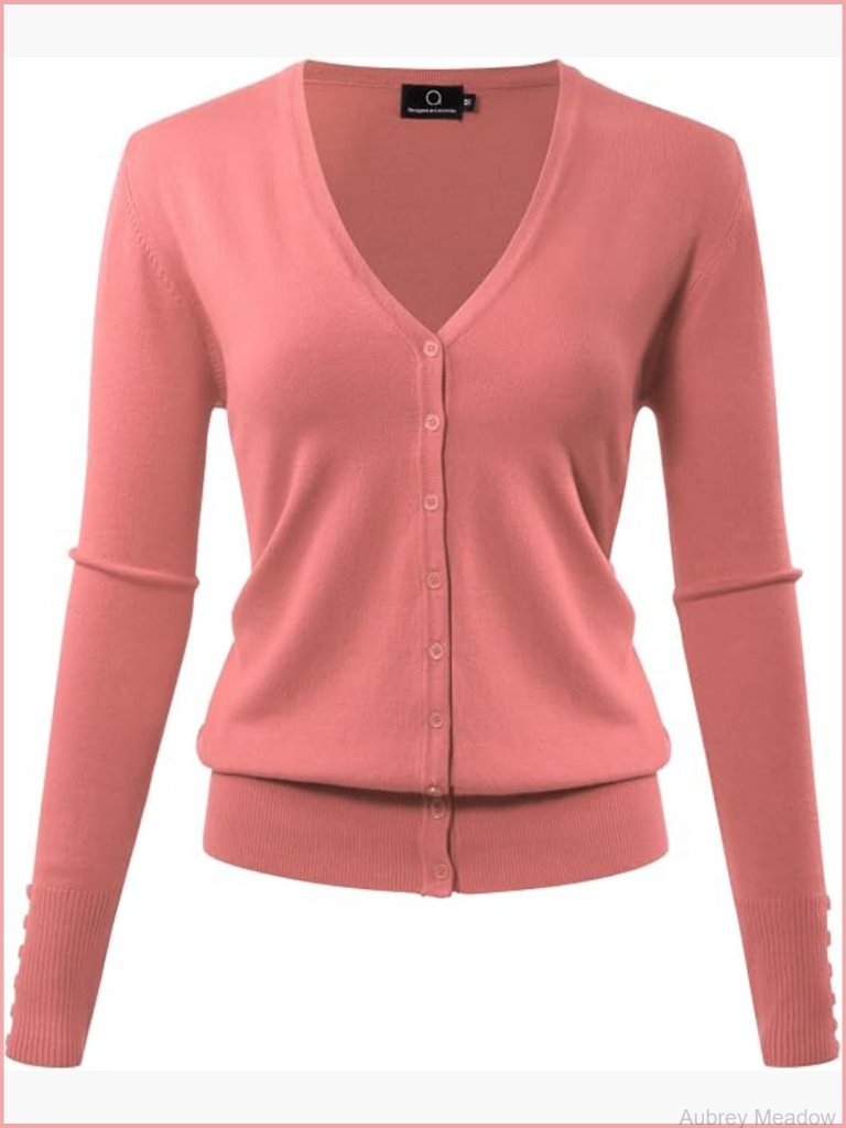 Lightweight V-Neck Button Down Cardigan